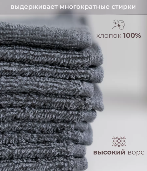 Махровое полотенце - салфетка  30х30см. для лица и рук